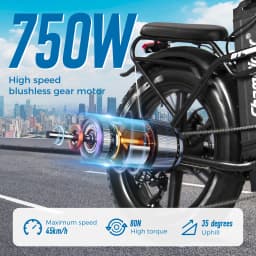 ChamRider DT450 Ebike - 48V50AH Monster Battery, 250KM Epic Range & 750W Power - Ultimate Pick for European Delivery Experts