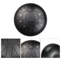 Steel Tongue Drum 10 Inches 11 Tones, For Adults And Children, With Rubber Mallet, Fingertips And Padded Travel Bag