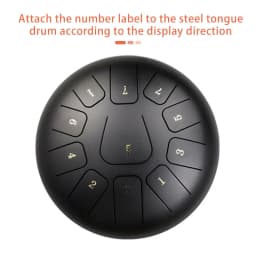 Steel Tongue Drum 10 Inches 11 Tones, For Adults And Children, With Rubber Mallet, Fingertips And Padded Travel Bag