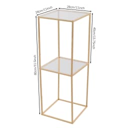 2Pcs Wedding Flower Stand 80cm Tall Rectangle Metal Column Rack with Storage Board for Centerpiece Birthday Party Decorations