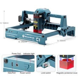 Mini Laser Engraving Machine 3W Laser Engraving Machine, 0.04 mm High Precision Laser Engrave