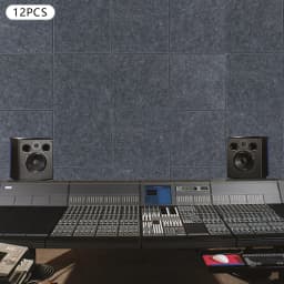 12Pcs High-Density Soundproof Panels Square Dark Grey Sound-Insulating Panels Wall Mount Sound Absorbing Wall Panels