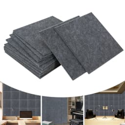 12Pcs High-Density Soundproof Panels Square Dark Grey Sound-Insulating Panels Wall Mount Sound Absorbing Wall Panels