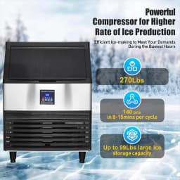 VEVOR Commercial Ice Cube Maker Ice Machine 270LBS/24H Cube Ice Machine