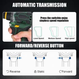 55N.M 10MM 23+1 Torque Brushless/Brushed (Yellow Kit) Electric Impact Drill Metal Ratchet Chuck Cordless Drill Electric Screwdriver DIY Power Tools