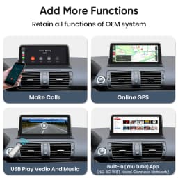 Junsun Wireless CarPlay Android Auto Car Radio For BMW Series 1 E81 E82 E87 E88 2005-2012 CCC CIC System Head Unit Multimedia