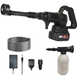 21V Electric High Pressure Washer 10Bar Cordless Garden Car Cleaning Gun with 6in1 Nozzle 5m Hose Foam Spray Cleaner Power Tool
