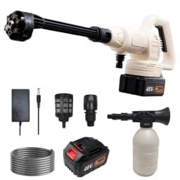 21V Electric High Pressure Washer 10Bar Cordless Garden Car Cleaning Gun with 6in1 Nozzle 5m Hose Foam Spray Cleaner Power Tool