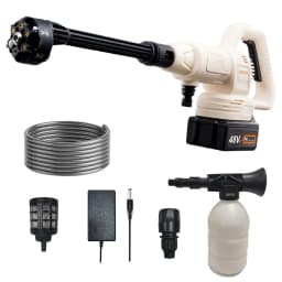 21V Electric High Pressure Washer 10Bar Cordless Garden Car Cleaning Gun with 6in1 Nozzle 5m Hose Foam Spray Cleaner Power Tool