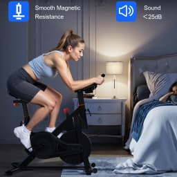 Superun Exercise Bike Home Ergometer Exercise Bike with Adjustable Magnetic Resistance Indoor Bicycle LCD Display 100 Kg Load Capacity