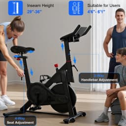 Superun Exercise Bike Home Ergometer Exercise Bike with Adjustable Magnetic Resistance Indoor Bicycle LCD Display 100 Kg Load Capacity