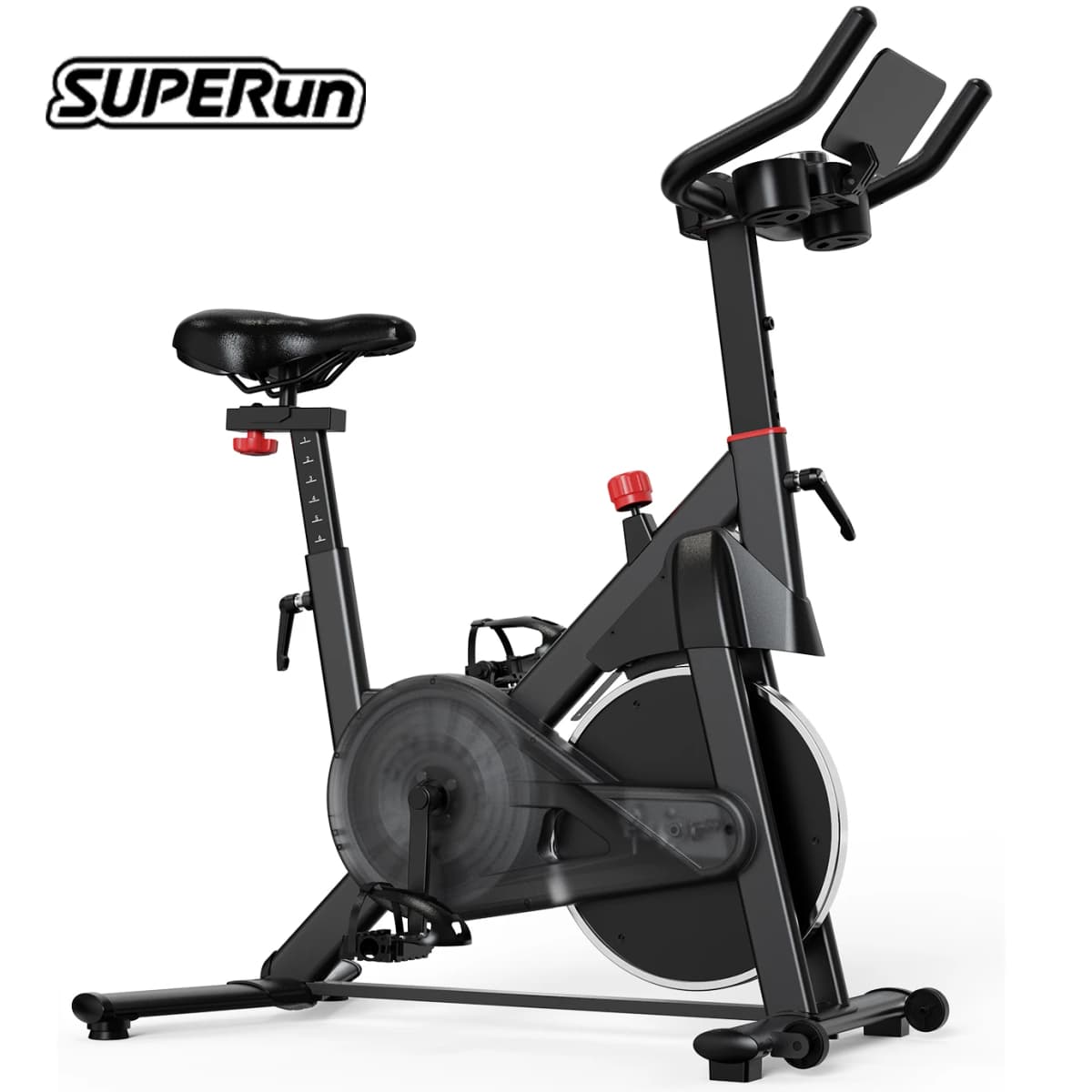 Superun Exercise Bike Home Ergometer Exercise Bike with Adjustable Magnetic Resistance Indoor Bicycle LCD Display 100 Kg Load Capacity