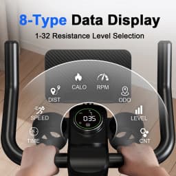 Superun Exercise Bike Home Ergometer Exercise Bike with Adjustable Magnetic Resistance Indoor Bicycle LCD Display 100 Kg Load Capacity