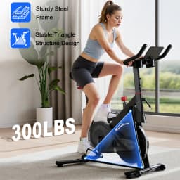 Superun Exercise Bike Home Ergometer Exercise Bike with Adjustable Magnetic Resistance Indoor Bicycle LCD Display 100 Kg Load Capacity
