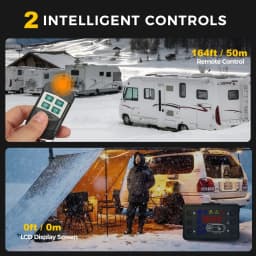 SUNSTER 8KW Diesel Air Heater 12V/24V Low Noise Night Heater With LCD Panel/Remote Control For Garage Camping Motorhome Trailer