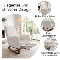 Rosahqnda Swing chair, high chair chair, Swing chair with Footrest, Modern Swing chair with armchair and Side bag