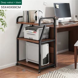 Multi-Functional Printer Rack 3-Layer Storage Office Use Thickened Movable Rack with Wheels Versatile Stand Portable Shelf