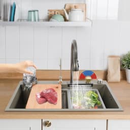 80*45cm Multifunctional Waterfall Sink Stainless Steel Practical Built-in Sink With Cleaning Sink Draining Basket
