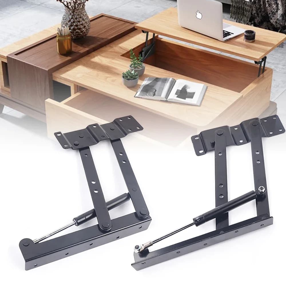 2Pcs Steel Lift Up Coffee Table Countertop Mechanism Hardware Hinge Fitting Foldable Lifting Frame Furniture Spring Hinges