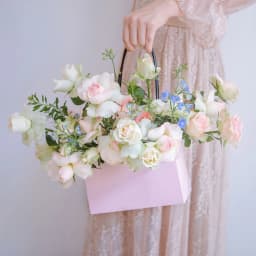 Pink PVC Waterproof Fower Box Bag Paper Square Portable Florist Handy Flower Bags Mini Wedding Favor Party Rose Storage Box Gift
