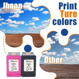 Jhaan 302XL-Multipack-2x Ink Cartridges Compatible with HP 302XL for HP Envy 4525 4520 4522, Officejet 3830 3831, Deskjet 3630