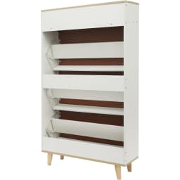 Free Standing shoe cabinet W/ 3 folding racks & 2 drawers, 80*24*135cm Shoe Cabinet for Entrances, Cloakrooms, corridor