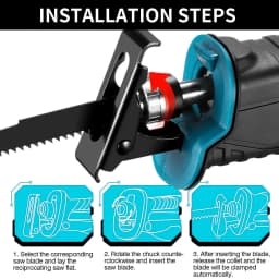 10000SPM Electric Reciprocating Saw Cordless Rechargeable Multifunction Saw Metal Wood Cutting Tools with 4 Saw Blades