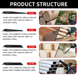 10000SPM Electric Reciprocating Saw Cordless Rechargeable Multifunction Saw Metal Wood Cutting Tools with 4 Saw Blades