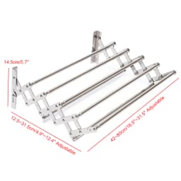 Wall Mounted Clothes Drying Rack Shelf Folding Dryer Hanger For Laundry Room Expandable Folding Clothes Drying Towel Rack