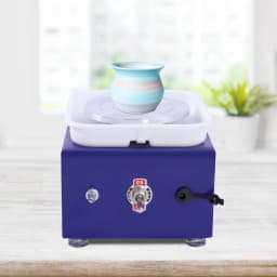 Electric Mini Pottery Wheel, Pottery Set Turntable 2000 RPM with Removable ABS Basin, 10 Cm Ceramic Plate for Clay Art Craft