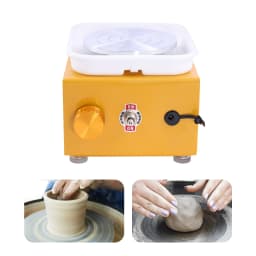 Electric Mini Pottery Wheel, Pottery Set Turntable 2000 RPM with Removable ABS Basin, 10 Cm Ceramic Plate for Clay Art Craft