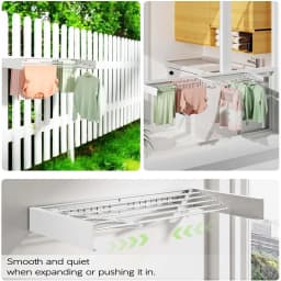 Wall Mounted Clothes Drying Rack Indoor, Retractable Collapsible Towel Drying Rack Clothing Drying Racks For Hanging Clothes
