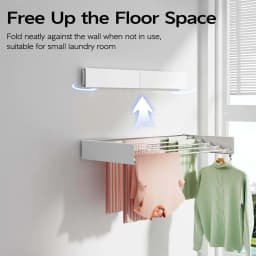 Wall Mounted Clothes Drying Rack Indoor, Retractable Collapsible Towel Drying Rack Clothing Drying Racks For Hanging Clothes