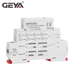 GEYA GRT8-EC 10A Dual Function Timer Relay On Delay Or Off Delay Relay AC220V/DC24V Or ACDC24V-240V Time Relay CE CB ROHS