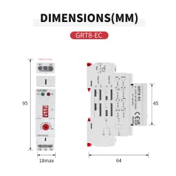 GEYA GRT8-EC 10A Dual Function Timer Relay On Delay Or Off Delay Relay AC220V/DC24V Or ACDC24V-240V Time Relay CE CB ROHS