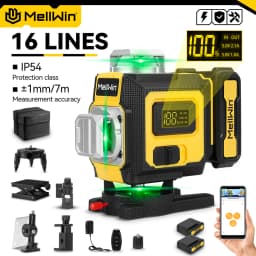 MELLWIN 16 4D Lines Laser Level With APP Remote Control Selfleveling 360 Horizontal & Vertical Laser level Construction Tool