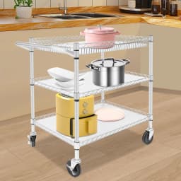 Serving Trolley With Wheels 3 Shelves Tea Trolley Hotel Restaurant Kitchen Trolley Silver For Kitchens, Hotels, Pantries