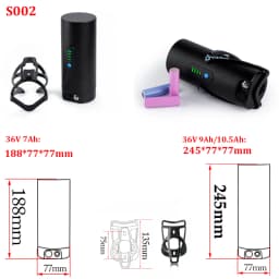 36V 10.5AH Mini Bottle EBike Battery Li-ion Pedelec 48V 7AH 36V 10.5AH Water Battery for 250W ~ 650W BBS01 TSDZ2 Motor
