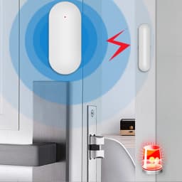 Wireless Door and Window Magnetic Sensor EV1527 Coding Mode RF 433MHz Suitable for Home Security Alarm System Burglar Alarm