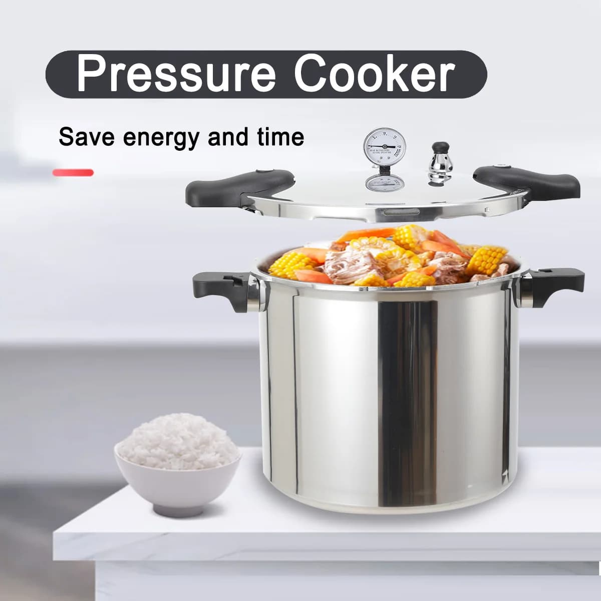 22L 90Kpa Aluminum Alloy Explosion-Proof Pressure Cooker Modern Pressure Pot with Lid 32cm Kitchen Cooking Appliance