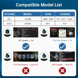Road Top Wireless CarPlay Module For BMW Z4 E89 CIC EVO System 2009-2018,with Android Auto Airplay Mirror Link Car Play Function