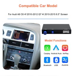 Bonroad Wireless Carplay Android Auto Interface for Audi C6 A6 4F 2010-2012 Q7 4L 2010-2015 Ac Button Mirror Link Airplay Module