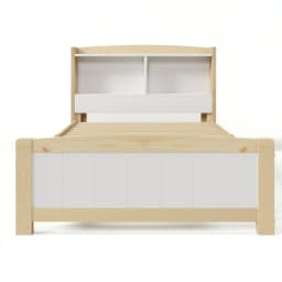 Single bed 90x200 cm Bed Frame Wooden bed with headboard Children's bed Pine solid Natural White (Without mattress and drawers