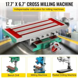 VEVOR Milling Table Worktable Cross Milling Machine 17.7×6.7Inch Compound Slide Multifunction Compound 2 Axis 4 Ways Drill