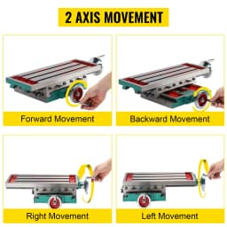 VEVOR Milling Table Worktable Cross Milling Machine 17.7×6.7Inch Compound Slide Multifunction Compound 2 Axis 4 Ways Drill