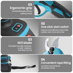 30MM Electric Brushless Pruning Shears Cordless Electric Pruning Battery Powered Tree Branch Pruner Electric Garden Scissors