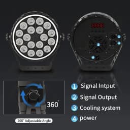 18x12W RGBW LED PAR Light, Remote Control Model, DMX512 Controlled LED Color-Changing Stage Light, Professional DJ Equipment