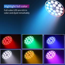 18x12W RGBW LED PAR Light, Remote Control Model, DMX512 Controlled LED Color-Changing Stage Light, Professional DJ Equipment