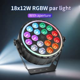 18x12W RGBW LED PAR Light, Remote Control Model, DMX512 Controlled LED Color-Changing Stage Light, Professional DJ Equipment