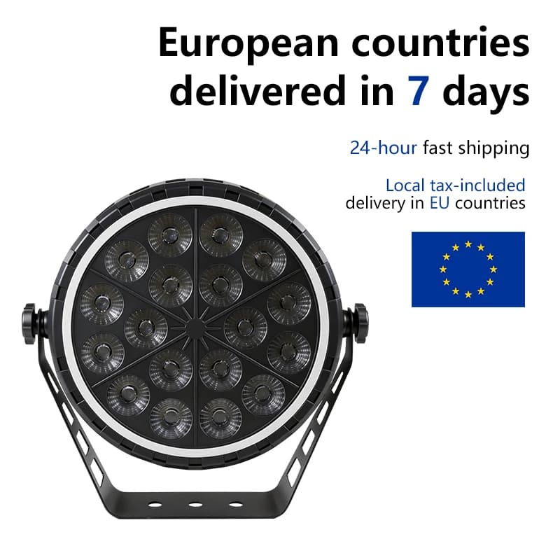 18x12W RGBW LED PAR Light, Remote Control Model, DMX512 Controlled LED Color-Changing Stage Light, Professional DJ Equipment